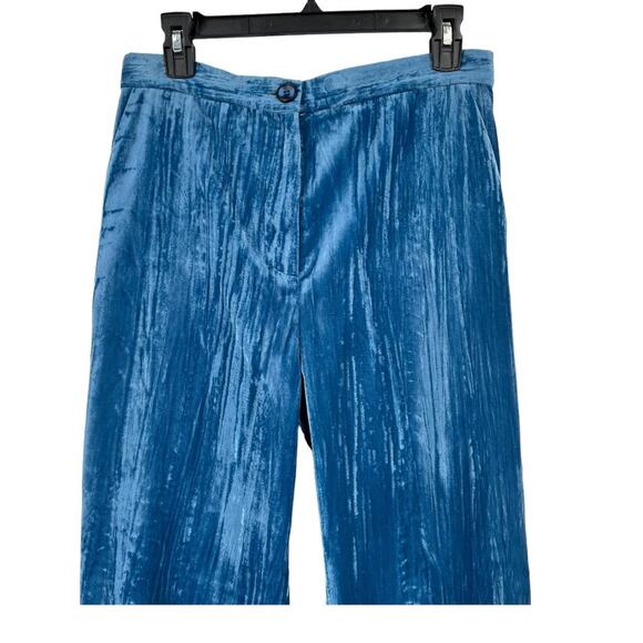 Stella Nova Pants Livi straight velour blue size 38  (US:  Medium M) - Picture 3 of 7